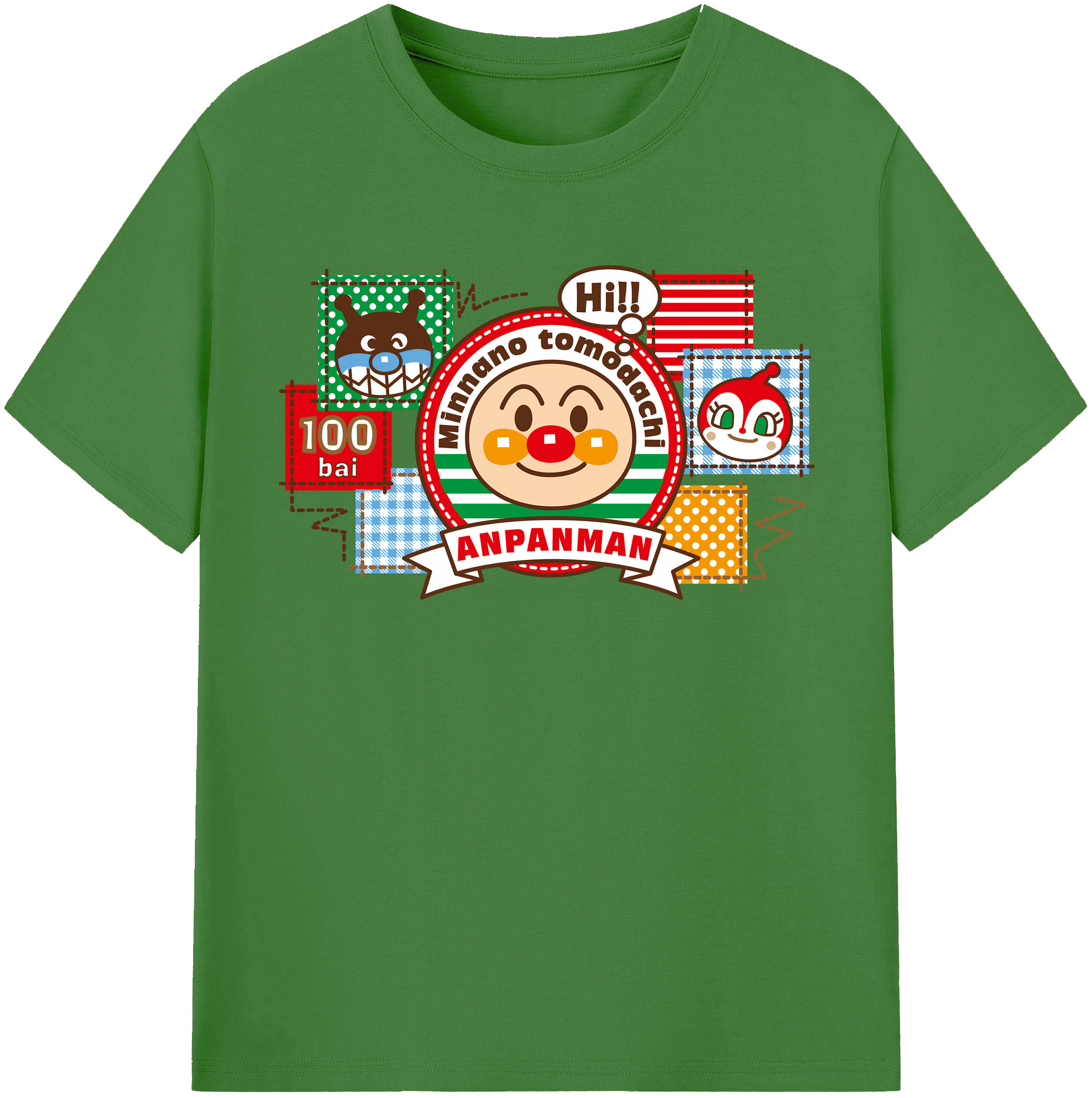 （画像用） アンパンマン Anpanman レディースカジュアルプリントTシャツ（綿100％）